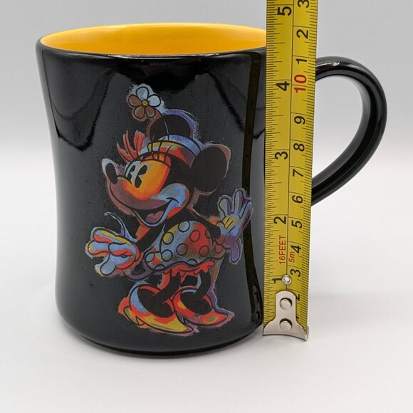 Disney Store Black Minnie Mouse Psychedelic Mug - Yellow Interior, 4.5" Tall - Picture 6 of 6